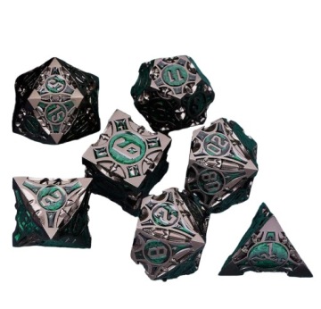 НАБОР «ТОКСИЧНЫЙ ПОРТАЛ» ИЗ 7 МЕТАЛЛИЧЕСКИХ РПГ-КУБИКОВ