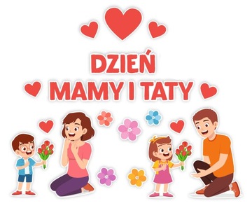 DEKORACJA NA DZIEŃ MAMY I TATY - KWIATY DZIECI (DUŻA) - LearnHow