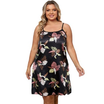 Letnie koszule nocne z nadrukiem na ramiączkach Damska domowa spódnica, 4XL