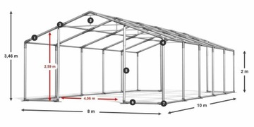 Namioty Hale Namiotowe 8x10m Przemysłowe DAS 580 W