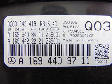 MERCEDES A180 W169 II 2.0 CDI EVROPA AUTOMAT PŘÍSTROJOVÁ DESKA BUDÍKY