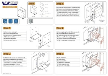Настенное крепление для экранов Neomounts THINCLIENT-20 макс 7 кг макс VESA 100x10