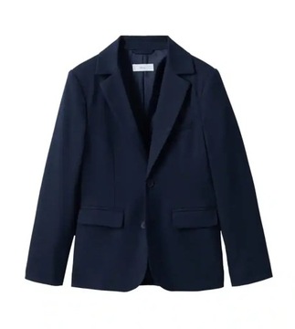 MANGO elegancka marynarka slim-fit granat 140