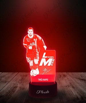 Lampka Nocna 3D LED Lionel Messi Prezent Imię