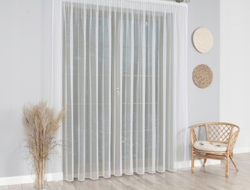 GOTOWA FIRANA FIRANKA BIAŁA BEZ PRASOWANIA TIUL GRECKI z OŁOWIANKĄ 300x240