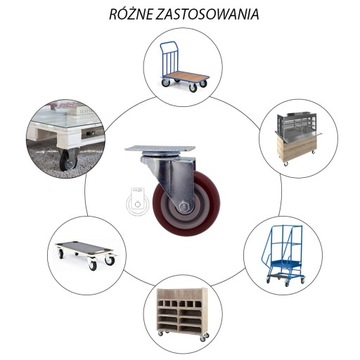 12PPPUB125K2 Диаметр колеса 125, тележка полочная, комплект 4 шт.