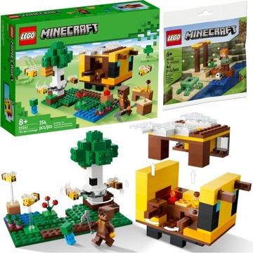 LEGO Minecraft Pszczeli ul 21241 + Plaża zółwi 30432