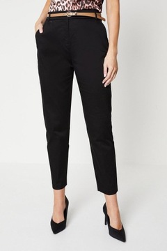 Wallis NH3 vqz czarne eleganckie spodnie cygaretki kieszenie L
