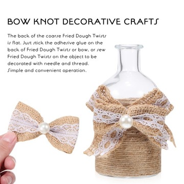 Джутовые бантики для рукоделия 20 шт.
