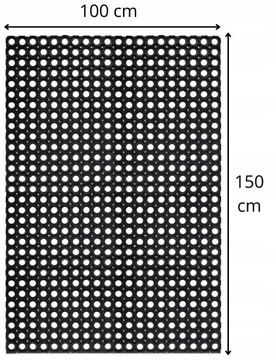 WYCIERACZKA DO BUTÓW POD DRZWI MATA GUMOWA WEJŚCIOWA AŻUR 100X150 22mm