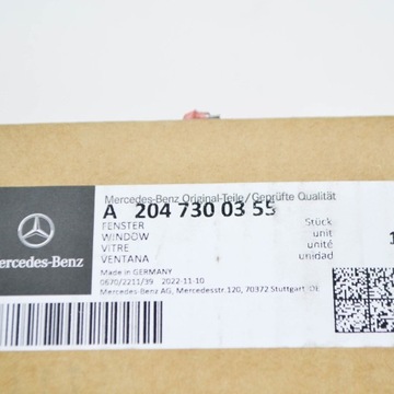 MERCEDES TŘÍDA C W204 KOMBI SKLO (OKNO) DVEŘE LEVÝ ZADNÍ