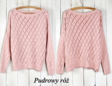 MIĘCIUTKI AŻUROWY SWETER OVERSIZE 998a