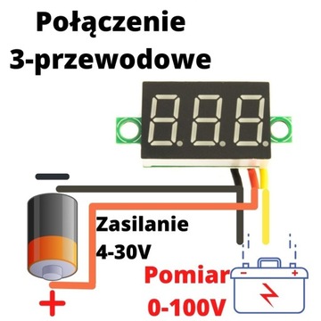 Светодиодный вольтметр постоянного тока 0,36 дюйма, зеленый