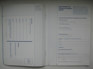 Сервисная книжка Ford немецкая 1999 г. Сервис Ford