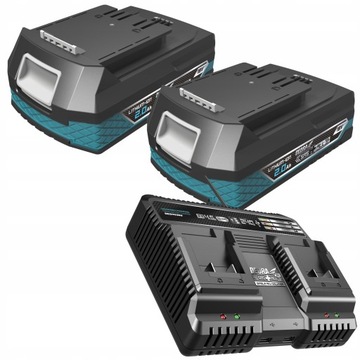 ŁADOWARKA DEDRA AKUMULATOR 2 stanowiska 18V 2x2Ah