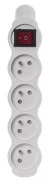 GNIAZDO PRZEDŁUŻACZA PRZENOŚNE PODŁOGOWE 4 GNIAZDA WTYKOWE Z WYŁĄCZNIKIEM