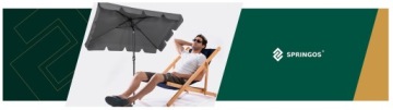 Подвесная садовая амбрелла PARASOL LARGE SOLID GREY 240cm WITH CRAB