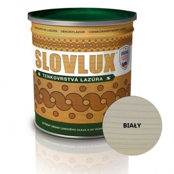 Slovlux Lazura do drewna - BIAŁY; 2,5 L