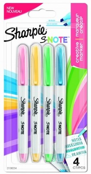 MARKERY SHARPIE S-NOTE ZESTAW 4 KOLORY PASTELOWE