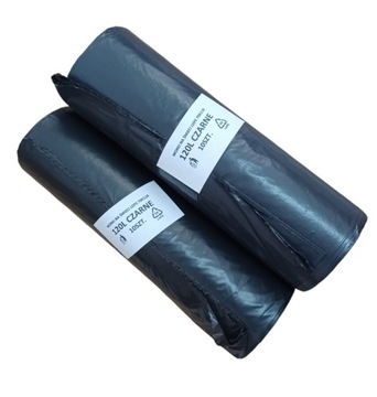 Worki na śmieci 120L LDPE 10szt CZARNE 70x110
