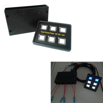 6-клавишный сенсорный переключатель с синим светодиодом