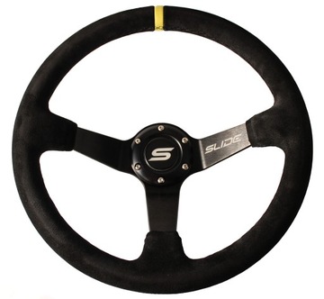 Kierownica sportowa SLIDE ZAMSZOWA zamsz rajdowa kjs drift tuning Yellow St