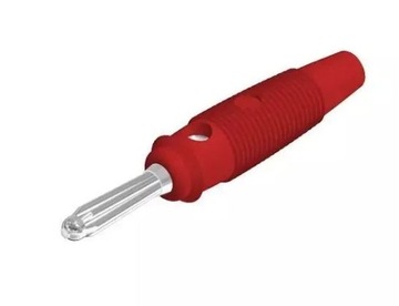 Wtyk izolowany 4 mm z otworem 4 mm, 30A, czerwony, Hirschmann, BUELA 30 RT