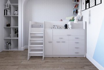 Кики 1-ярусная кровать с письменным столом - синий