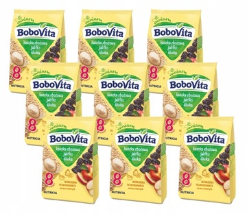BOBOVITA KASZKA ZBOŻOWA PEŁNOZIARNISTA BEZMLECZNA JABŁKO, ŚLIWKA 8M+ 180G