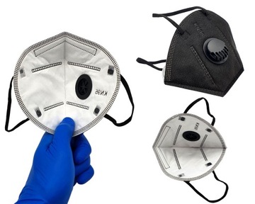 MASKA KN95 MASECZKA ANTYWIRUSOWA CZARNA ZAWOREK