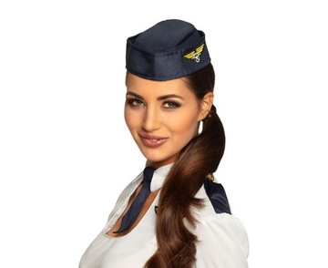 Czapka Stewardessy Stewardessa Pilotka Strój Dodatek Karnawałowy