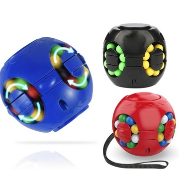 Rotating Magic Bean Fingertip Gyroscope Toy Red