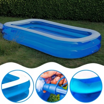 BASEN OGRODOWY DMUCHANY DUŻY RODZINNY PROSTOKĄTNY OGRÓD TARAS 262 X 175CM