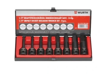 WURTH Zestaw nasadek udarowych 1/2'' grot HEX 8SZT