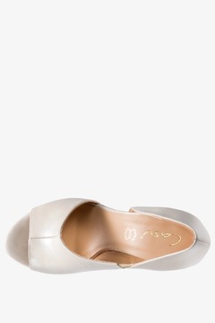 БЕЖЕВЫЕ ЖЕНСКИЕ КОЖАНЫЕ ТУФЛИ НА СТАЛЬНОМ КАБЛУКЕ, ЖЕМЧУГ, ЭЛЕГАНТНЫЙ, размер 38