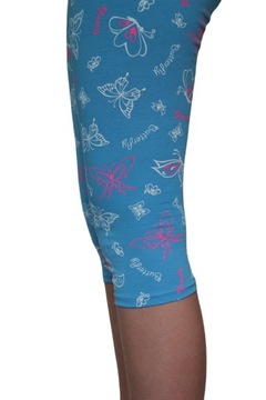 Legginsy 3/4 Getry Rybaczki BŁĘKIT MOTYLE 146