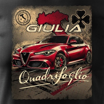 Koszulka z samochodem Alfa Romeo Giulia Quadrifoglio