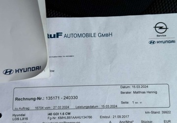 Hyundai i40 Kombi Facelifting 1.6 GDI 135KM 2017 Hyundai i40 Lift 1,6 135KM KLIMATYZACJA LED Bezwypadkowy Serwis SUPER, zdjęcie 27