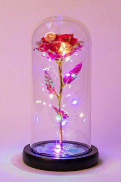 ВЕЧНАЯ РОЗА В СТЕКЛЕ, СВЕТЯЩИЙСЯ СВЕТОДИОДНЫЙ ЦВЕТОК, ПОДАРОК ​​ЖЕНЕ НА ДЕНЬ ВАЛЕНТИНА