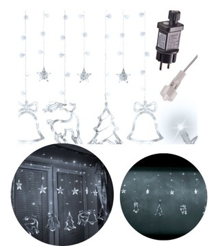 LAMPKI LED KURTYNA RENIFER 2,5m 138LED zimny biały
