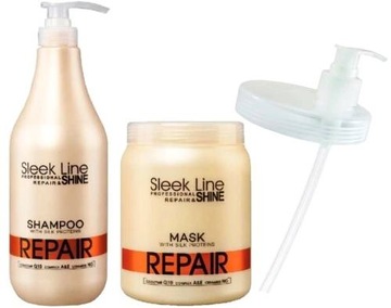 STAPIZ Sleek Line Repair Kpl. Szampon Maska pompki