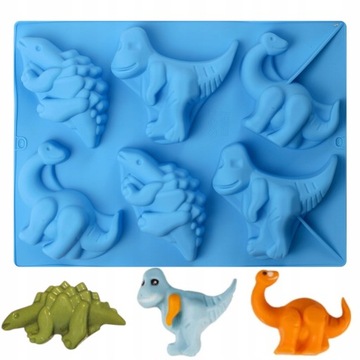 DINOZAURY SILIKONOWA forma DO BABECZEK MUFFINEK monoporcje forma DINOZAUR