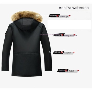 KURTKA MĘSKA ZIMOWA PARKA OCIEPLANA PŁASZCZ PŁASZCZYK R.5XL