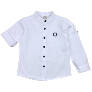 Деловой костюм, рубашка, воротник-стойка, брюки, ремень, размер 128.