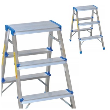 DRABINA DRABINY ALU ROZSTAWNA DWUSTR. TABORET 2+1