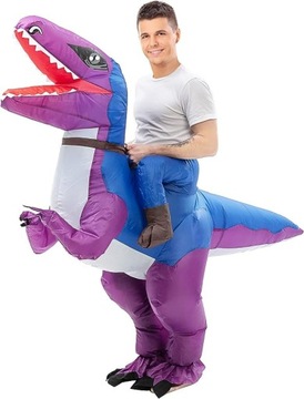 PRZEBRANIE DMUCHANY STRÓJ DINOZAUR T-REX L JEŹDZIEC