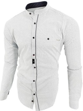 KOSZULA MĘSKA BIAŁA WE WZOREK [SDN 697] ROZMIAR: XL 43/44