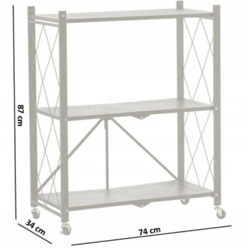 СКЛАДНОЙ СТЕЛЛАЖ ДЛЯ ХРАНЕНИЯ НА КОЛЕСАХ-ОРГАНИЗАТОРЕ 3 ПОЛКИ LOFT