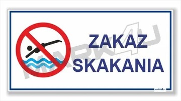 Zakaz skakania| Druk UV na płycie| Basen Kąpielisk