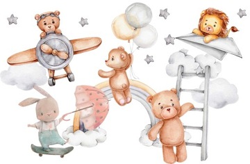 наклейки стикер стены для детей плюшевые мишки